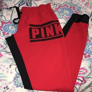 Red PINK Victoria Secret Joggers‼️